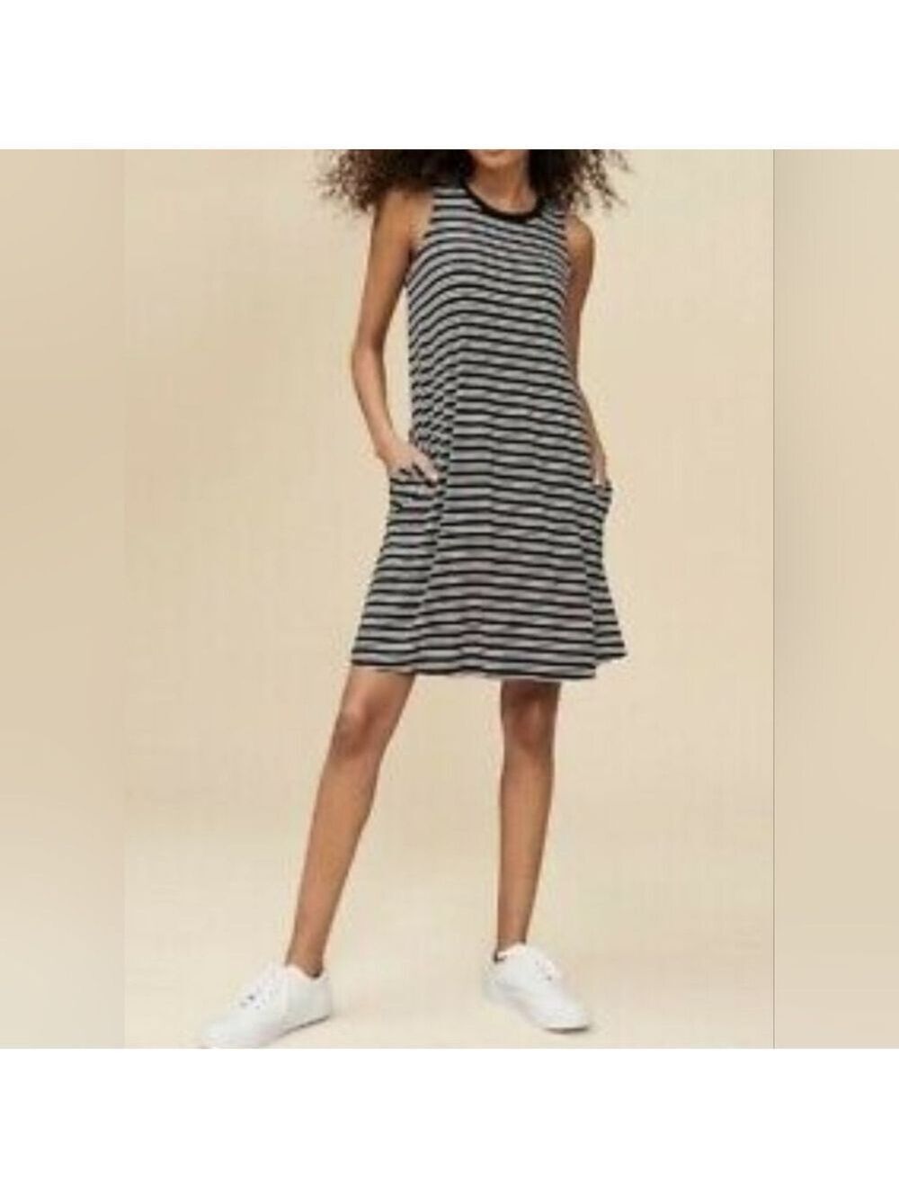 Time and Tru Sleeveless Black And White Knit Dress Small - New With Tags
